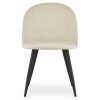 Set 4 scaune bucatarie/living, Artool, Bello, catifea bej, picioare metal negru, 46×42.5×76.5 cm
