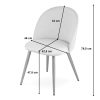 Set 4 scaune bucatarie/living, Artool, Bello, catifea bej, picioare metal negru, 46×42.5×76.5 cm