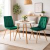 Scaun bucatarie/living, Artool, Libra, catifea verde, picioare metal natur, 45x54x86.5 cm