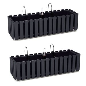 Set 2 jardiniere decorative cu suport metalic
