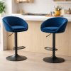Scaun de bucatarie/bar, Artool, East, rotativ, catifea bleumarin, picior metal negru, 53x46x81-103 cm