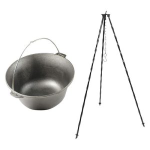 Set ceaun fonta cu trepied metalic