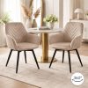 Scaun stil fotoliu bucatarie/living, Artool, Nana, rotativ, catifea bej inchis, picioare metal negru, 56x61x83.5 cm