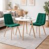 Scaun bucatarie/living, Artool, Kara, catifea verde, picioare metal natur, 44.5×50.5×87 cm