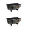 Set 2 ghivece pentru flori model butoi natural 41x29x19 cm