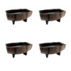 Set 4 ghivece pentru flori model butoi teak 41x29x19 cm