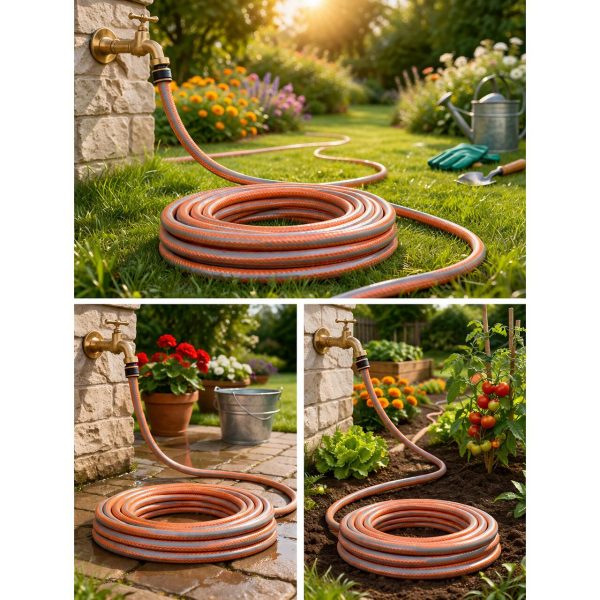 Furtun gradina antirasucire 6 straturi, 1/2" , 30 m, udare gazon, flori si legume, flexibil si rezistent la presiune, Richmann Exclusive