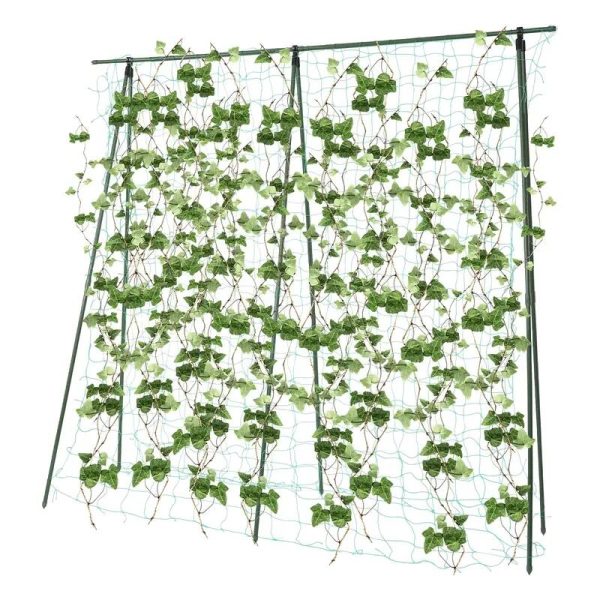 Ansamblu suport araci cu plasa pentru crestere castraveti, fasole, mazare, 210x210x1.1 cm