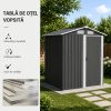 Casuta/magazie/sopron de gradina pentru depozitare unelte, cu structura baza inclusa, otel si PP, gri, 152x132x188 cm