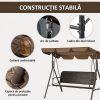Balansoar gradina, maro si negru, 167x112x153 cm, ratan sintetic, max 240 kg, Terranova