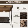 Balansoar gradina, maro si negru, 167x112x153 cm, ratan sintetic, max 240 kg, Terranova