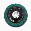 Disc lamelar cu lamele rotunjite peste margine pentru slefuirea sudurilor de colt si a zonelor greu accesibile, 125 mm, granulatie P40, inox, Germaflex
