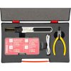 Aparat de lipit/sudat plastic, Strend Pro, cu trusa capse, cleste si geanta, incarcare USB, 2000 mAh