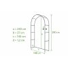 Arcada metalica, pergola, pentru gradina, 140x37x240 cm, Artool