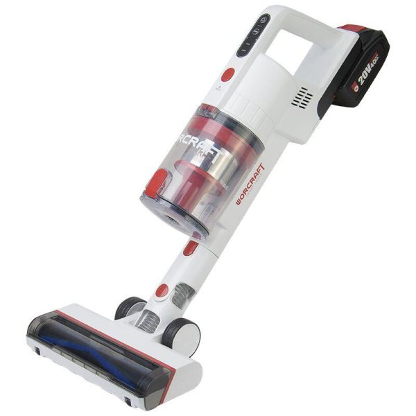 Aspirator vertical pentru casa si masina, cu acumulator 4 Ah, incarcator 20V Li-ion, 1.2 L, filtru HEPA, Worcraft