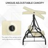 Balansoar gradina, 3 locuri, bej, 195x117x175 cm, functie pat, max 240 kg, Teko