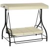 Balansoar gradina, 3 locuri, bej, 195x117x175 cm, functie pat, max 240 kg, Teko