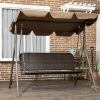 Balansoar gradina, maro si negru, 167x112x153 cm, ratan sintetic, max 240 kg, Terranova