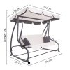 Balansoar gradina, Springos, 3 locuri, ecru si gri, 194x122x167-200 cm, functie pat, max 280 kg, Venetia