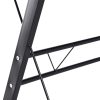 Birou calculator pe colt, convertibil, otel, MDF, cu raft tastatura, negru, max 20 kg, 130x130x73.5 cm