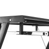 Birou calculator pe colt, convertibil, otel, MDF, cu raft tastatura, negru, max 20 kg, 130x130x73.5 cm
