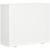 Birou de perete, suspendat, pliabil, MDF, cu raft, alb, max 40 kg, 60x21.5x50 cm