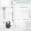 Birou de perete, suspendat, pliabil, MDF, cu raft, alb, max 40 kg, 60×21.5×50 cm