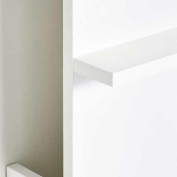 Birou de perete, suspendat, pliabil, MDF, cu raft, alb, max 40 kg, 60×21.5×50 cm