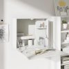 Birou de perete, suspendat, pliabil, MDF, cu raft, alb, max 40 kg, 60×21.5×50 cm