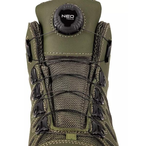 Bocanci de lucru, O2, SR, FO, sireturi cu buton de blocare, piele nabuc, marimea 41, NEO