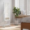 Cabinet bijuterii cu oglinda, Artool, MDF, raft interior, alb, 41x36x151 cm