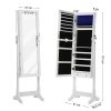 Cabinet bijuterii cu oglinda, Artool, MDF, raft interior, alb, 41x36x151 cm