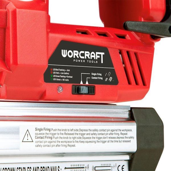 Capsator 2 in 1, capse si cuie, 20V Li-ion (acumulator neinclus), 100×32 mm, 100×40 mm, Worcraft