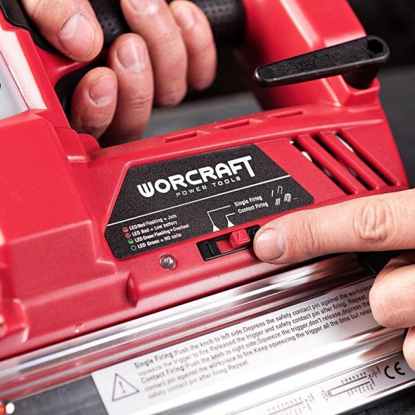 Capsator 2 in 1, capse si cuie, 20V Li-ion (acumulator neinclus), 100×32 mm, 100×40 mm, Worcraft
