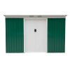Casuta/magazie/sopron de gradina pentru depozitare unelte, otel, verde, 280x130x172 cm