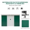 Casuta/magazie/sopron de gradina pentru depozitare unelte, otel, verde, 280x130x172 cm