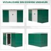Casuta/magazie/sopron de gradina pentru depozitare unelte, otel, verde, 280x130x172 cm