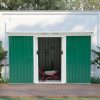 Casuta/magazie/sopron de gradina pentru depozitare unelte, otel, verde, 280x130x172 cm