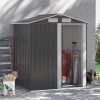 Casuta/magazie/sopron de gradina pentru depozitare unelte, cu structura baza inclusa, otel si PP, gri, 152x132x188 cm