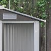 Casuta/magazie/sopron de gradina pentru depozitare unelte, cu structura baza inclusa, otel si PP, gri, 152x132x188 cm