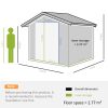 Casuta/magazie/sopron de gradina pentru depozitare unelte, cu structura baza inclusa, otel si PP, gri inchis, 213x130x185 cm