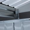 Casuta/magazie/sopron de gradina pentru depozitare unelte, cu structura baza inclusa, otel si PP, gri inchis, 213x130x185 cm