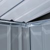 Casuta/magazie/sopron de gradina pentru depozitare unelte, cu structura baza inclusa, otel si PP, gri inchis, 213x130x185 cm