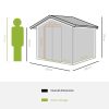 Casuta/magazie/sopron de gradina pentru depozitare unelte, cu structura baza inclusa, otel si PP, verde, 258x206x178 cm