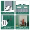 Casuta/magazie/sopron de gradina pentru depozitare unelte, cu structura baza inclusa, otel si PP, verde, 258x206x178 cm