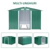 Casuta/magazie/sopron de gradina pentru depozitare unelte, cu structura baza inclusa, otel si PP, verde, 258x206x178 cm
