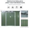 Casuta/magazie/sopron de gradina pentru depozitare unelte, cu structura baza inclusa, otel, verde, 213x130x173 cm