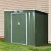 Casuta/magazie/sopron de gradina pentru depozitare unelte, cu structura baza inclusa, otel, verde, 213x130x173 cm