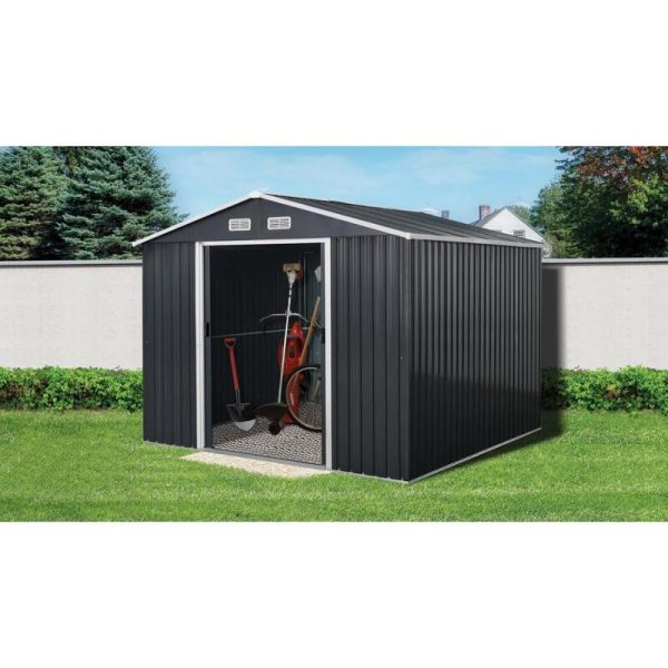 Casuta/magazie/sopron de gradina pentru depozitare unelte, metal, antracit, 301x303x214 cm, Strend Pro
