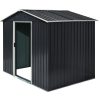 Casuta/magazie/sopron de gradina pentru depozitare unelte, otel si PP, negru, 236x174x190 cm